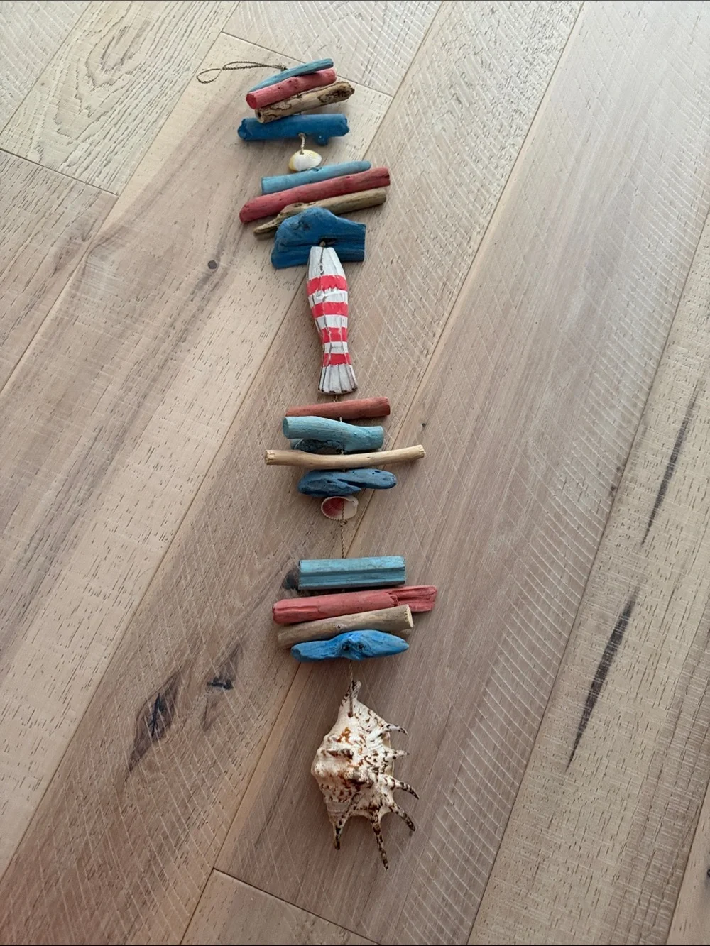 Coastal Driftwood Hanging Wall Decor - Blue, Red, Natural